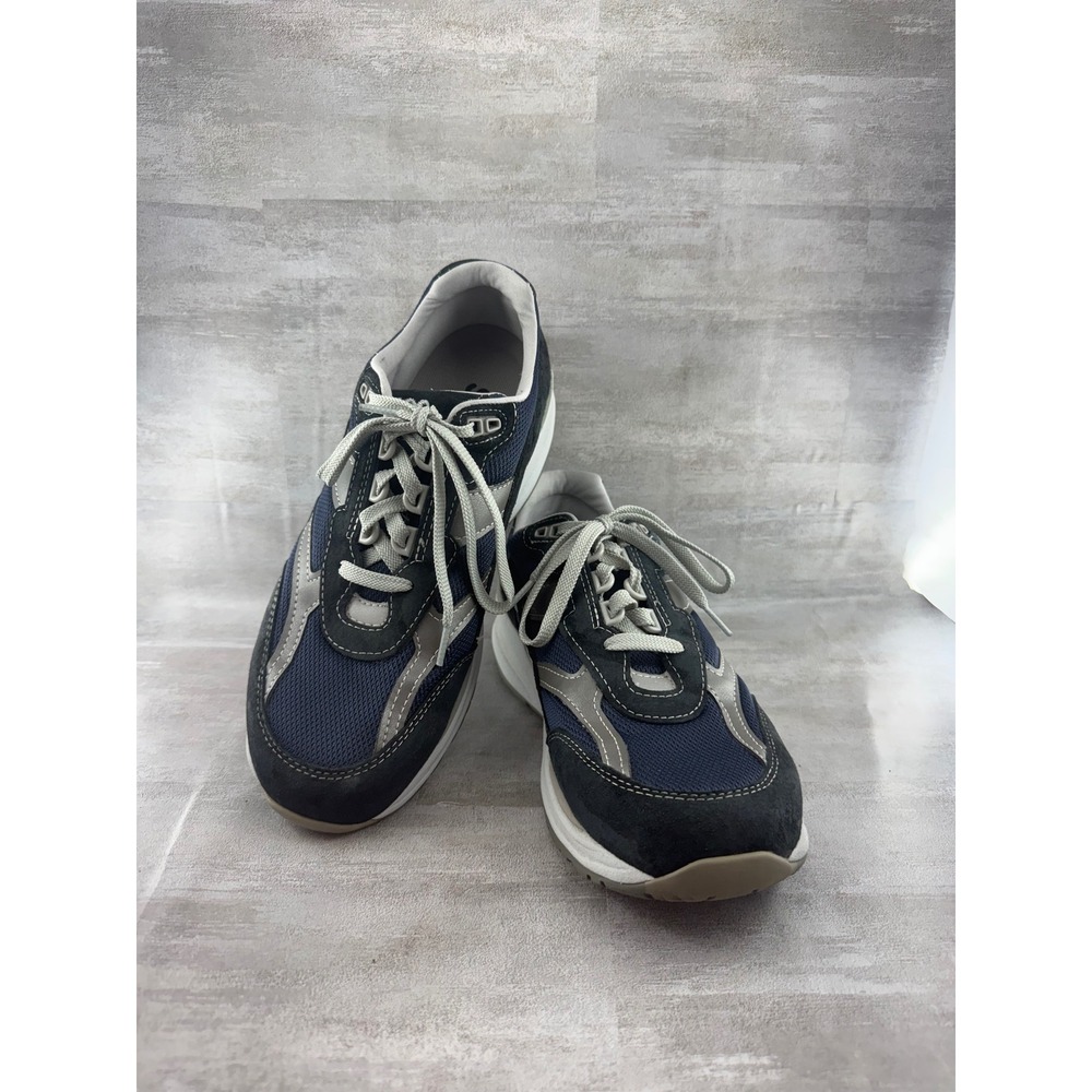 SAS Journey Men Sz 10M Navy Blue Mesh Leather Walking Sneakers Made in USA